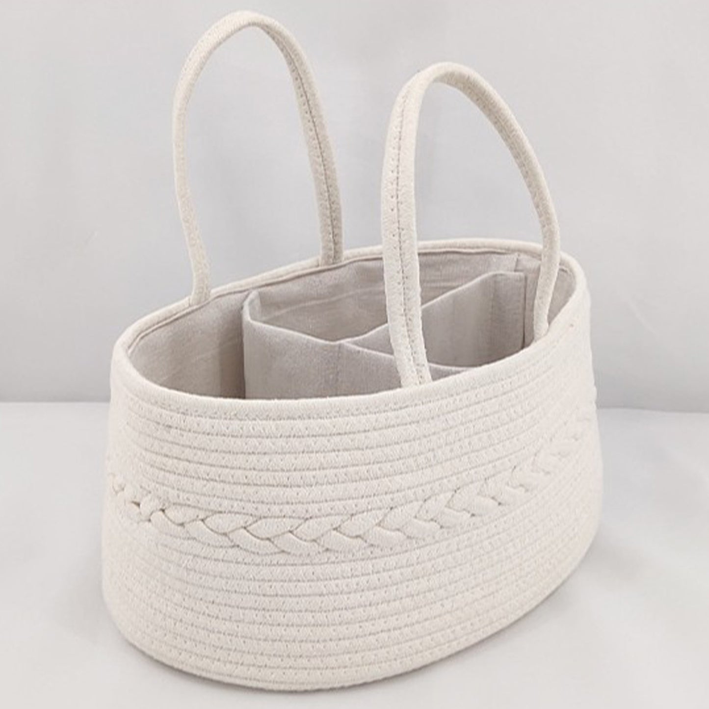Baby Changing Basket – Large Cotton Rope Diaper Organizer | Tiny and Thrives