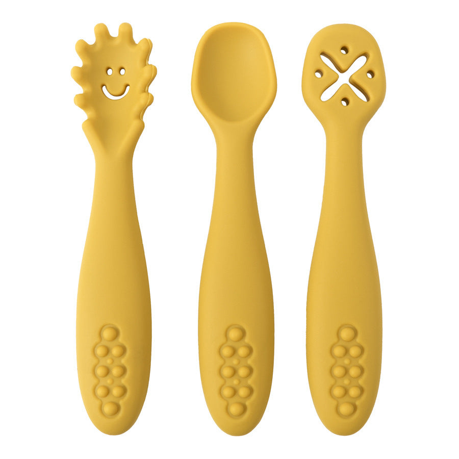 3 Silicone Spoons and Forks for Babies – Safe Feeding Set | Tiny and Thrives