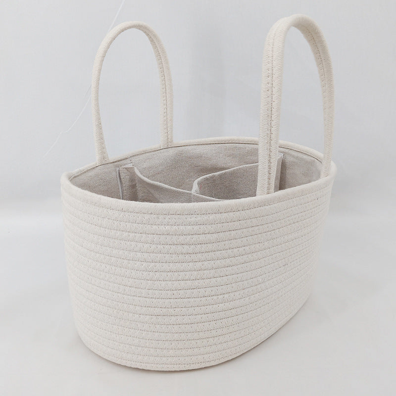 Baby Changing Basket – Large Cotton Rope Diaper Organizer | Tiny and Thrives