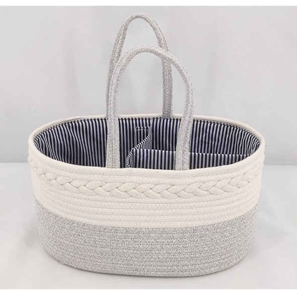 Baby Changing Basket – Large Cotton Rope Diaper Organizer | Tiny and Thrives