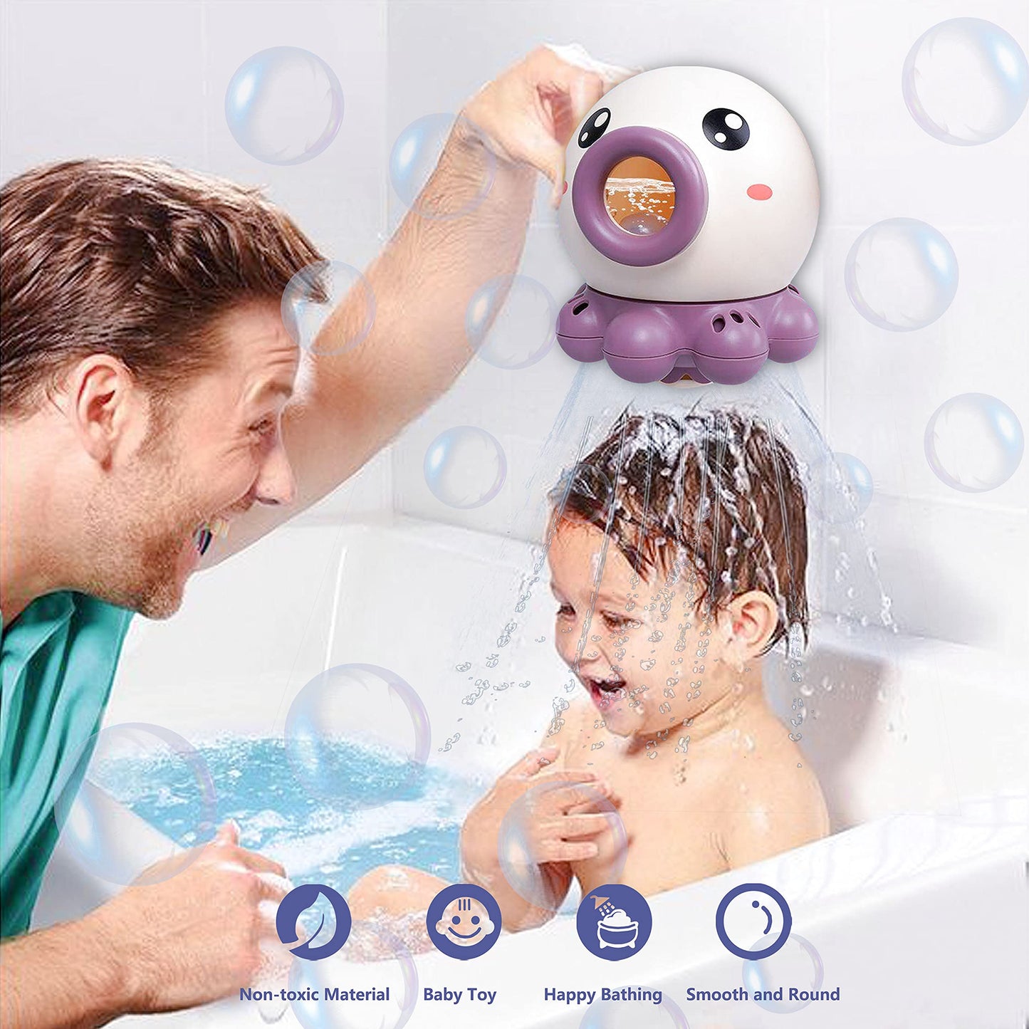 Octopus Bath Toy Water Spray Fountain for Babies & Toddlers | Tiny and Thrives