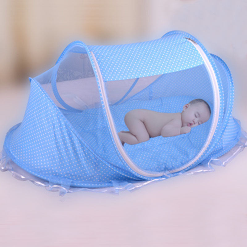Baby Mosquito Net Bed with Mattress & Pillow – Foldable | Tiny and Thrives
