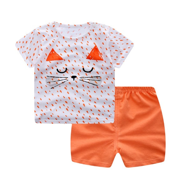 Baby Summer Clothing Set Cartoon Cotton T-Shirt Outfit for Toddlers | Tiny and Thrives