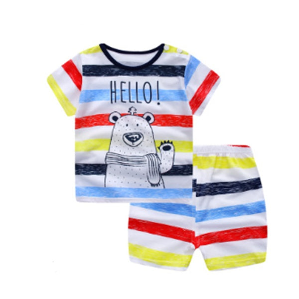Baby Summer Clothing Set Cartoon Cotton T-Shirt Outfit for Toddlers | Tiny and Thrives