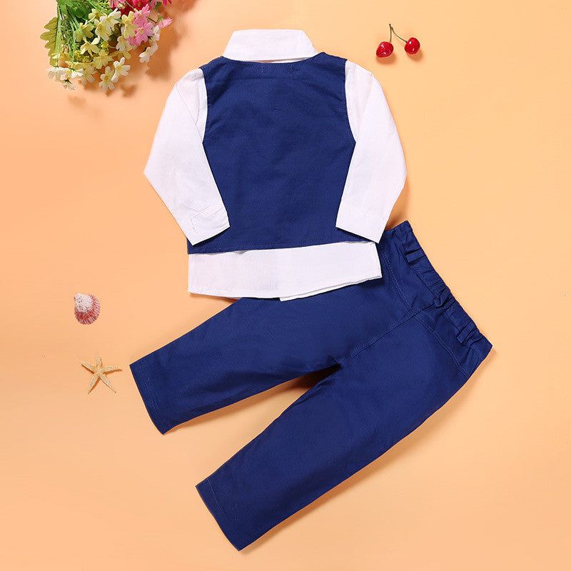 Boys Gentleman Suit Set Vest Outfit Spring Fall | Tiny and Thrives