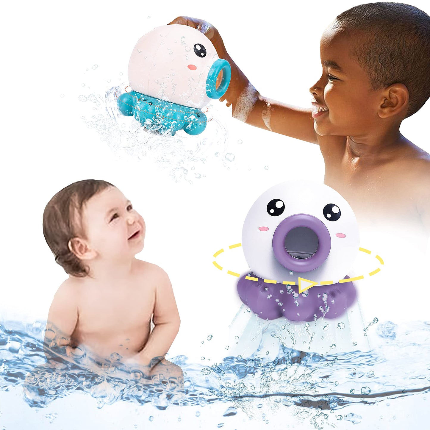 Octopus Bath Toy Water Spray Fountain for Babies & Toddlers | Tiny and Thrives