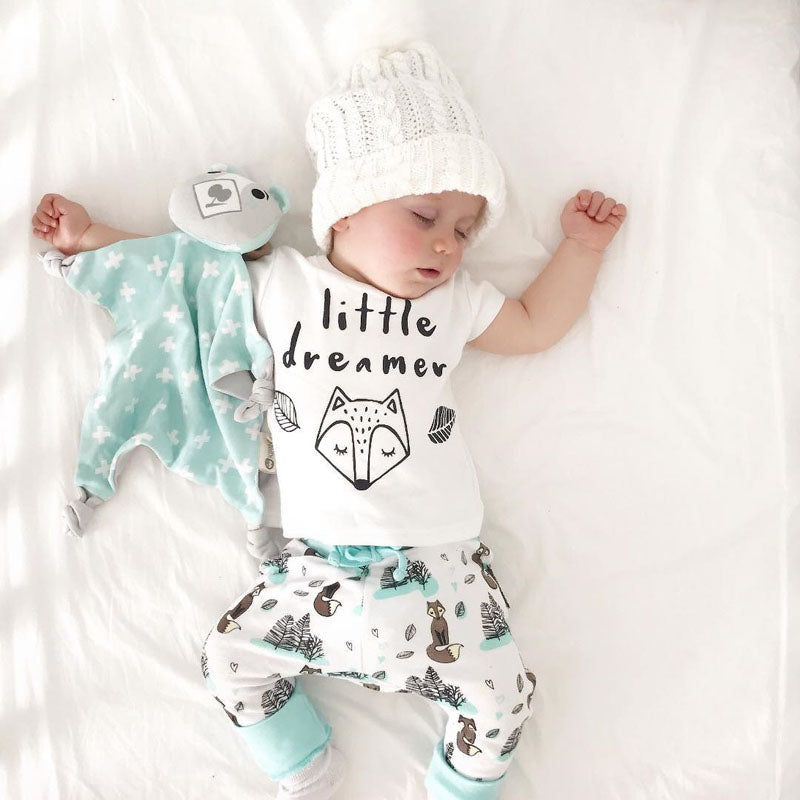 Newborn Baby Clothes Set T-shirt and Pants Outfit – Tiny and Thrives