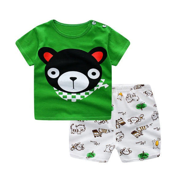 Baby Summer Clothing Set Cartoon Cotton T-Shirt Outfit for Toddlers | Tiny and Thrives