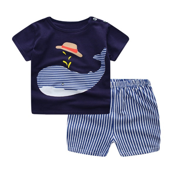Baby Summer Clothing Set Cartoon Cotton T-Shirt Outfit for Toddlers | Tiny and Thrives