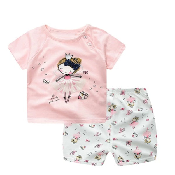 Baby Summer Clothing Set Cartoon Cotton T-Shirt Outfit for Toddlers | Tiny and Thrives