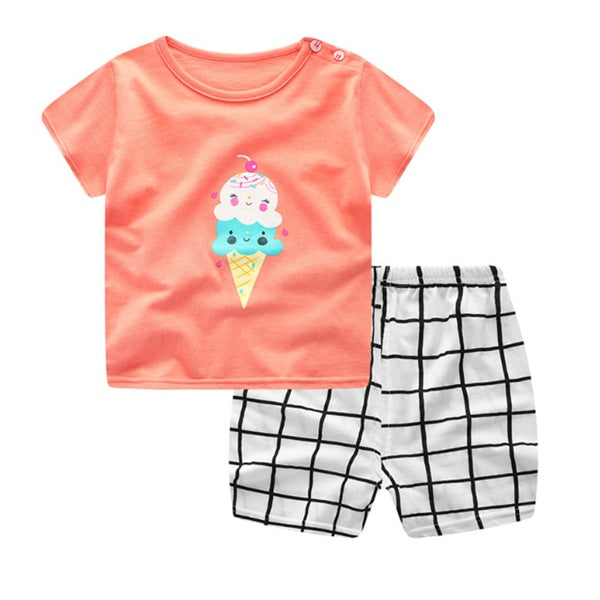 Baby Summer Clothing Set Cartoon Cotton T-Shirt Outfit for Toddlers | Tiny and Thrives