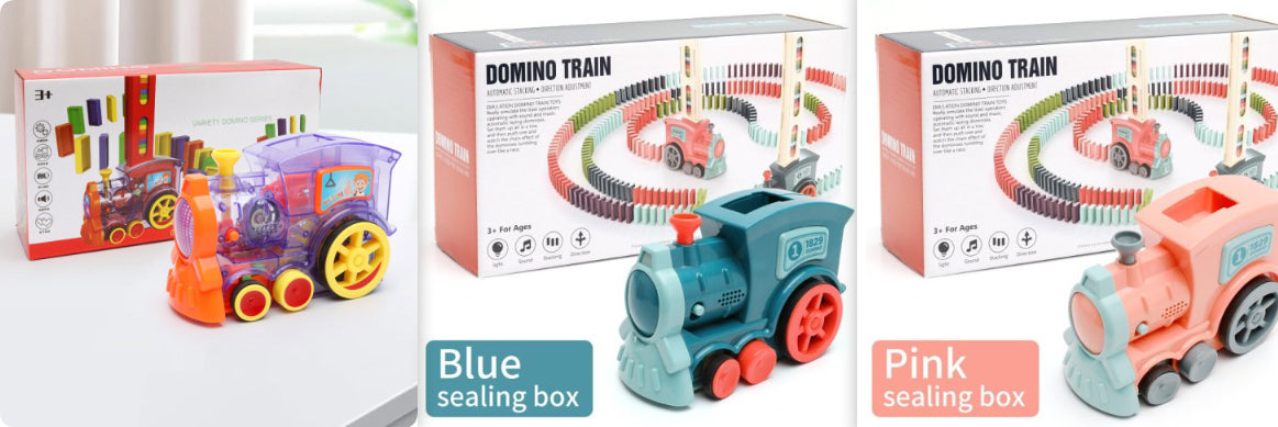 Domino Train Toy with Automatic Release Building Blocks | Tiny and Thrives
