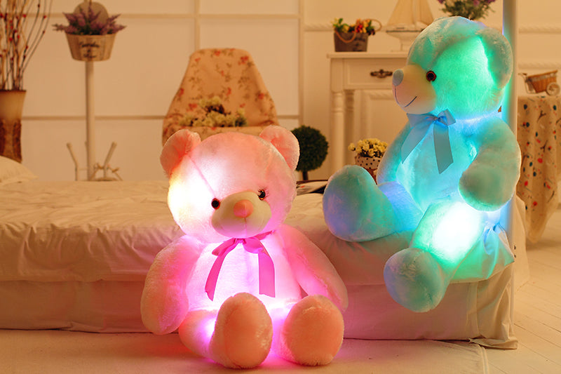 LED Teddy Bear Plush Toy with Color Changing Lights | Tiny and Thrives