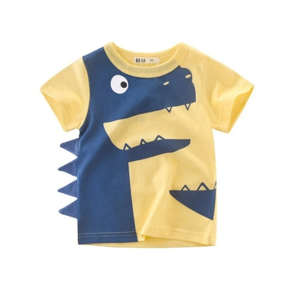 Kids Summer Cotton T-Shirt Boys Short Sleeve Korean Style – Tiny and Thrives