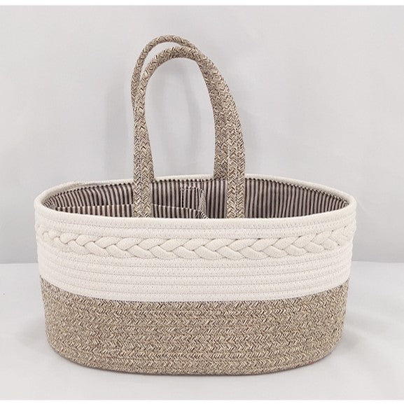 Baby Changing Basket – Large Cotton Rope Diaper Organizer | Tiny and Thrives