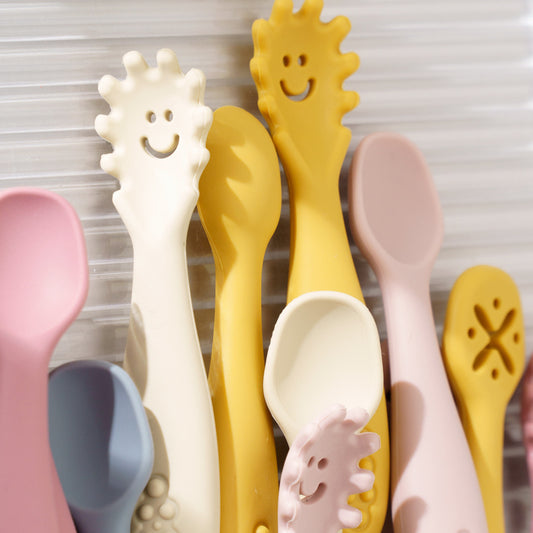 3 Silicone Spoons and Forks for Babies – Safe Feeding Set | Tiny and Thrives