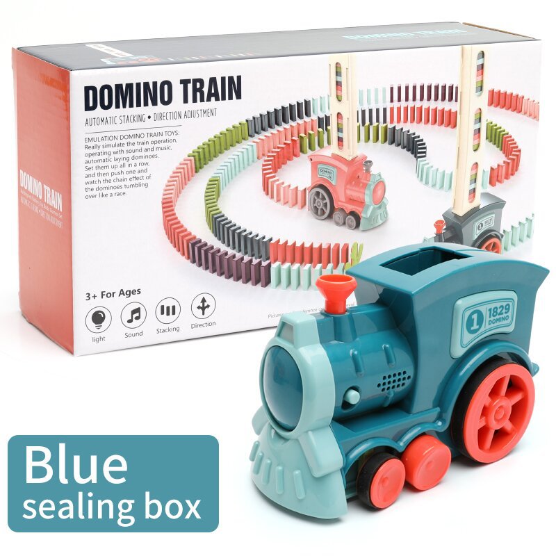 Domino Train Toy with Automatic Release Building Blocks | Tiny and Thrives