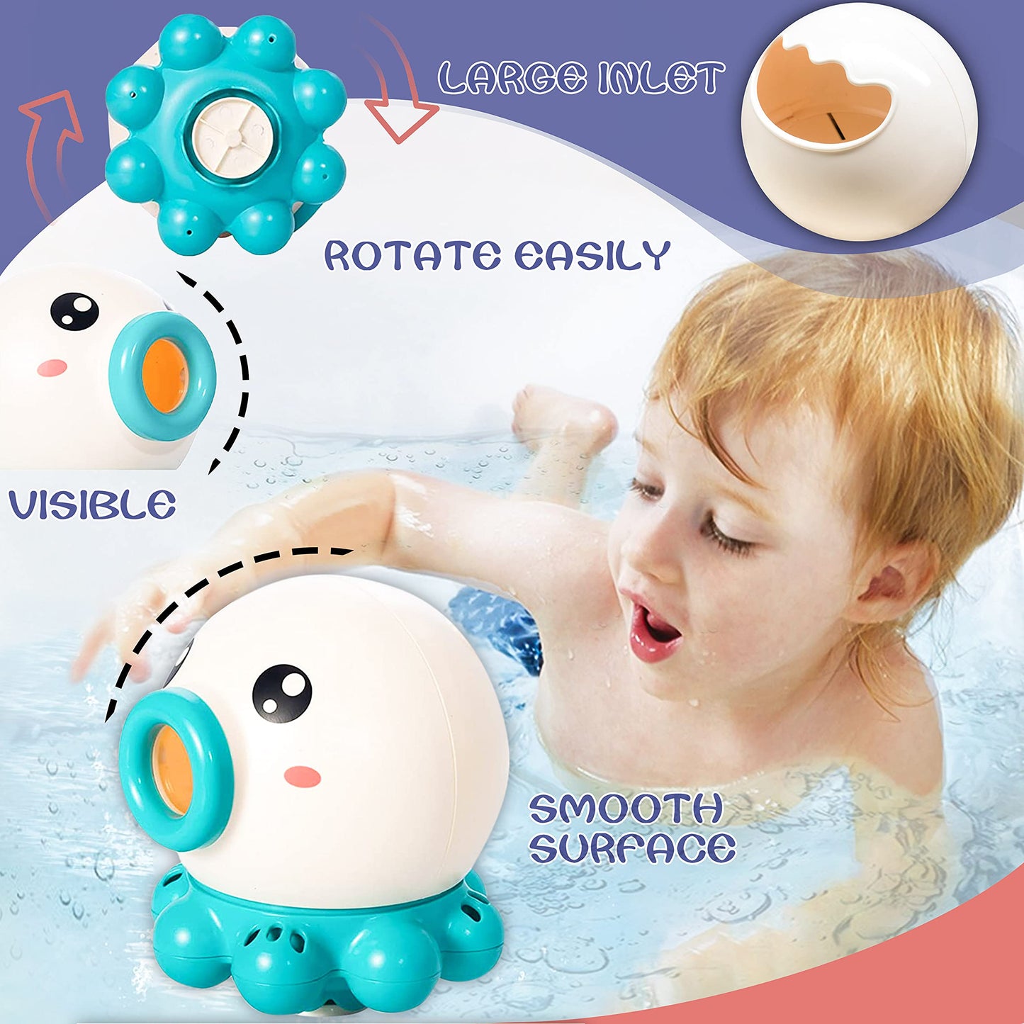 Octopus Bath Toy Water Spray Fountain for Babies & Toddlers | Tiny and Thrives