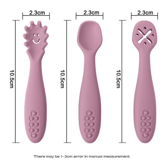 3 Silicone Spoons and Forks for Babies – Safe Feeding Set | Tiny and Thrives