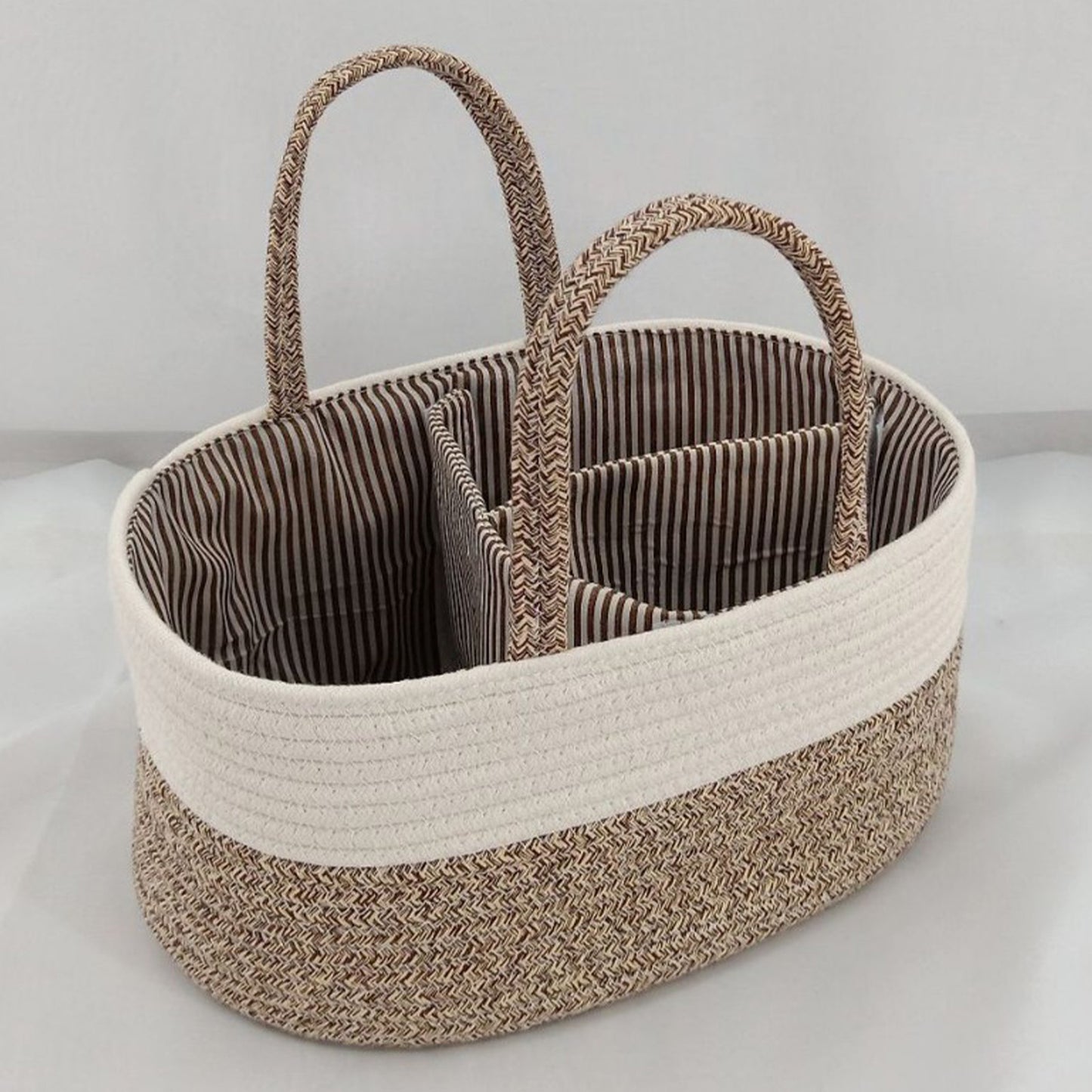 Baby Changing Basket – Large Cotton Rope Diaper Organizer | Tiny and Thrives